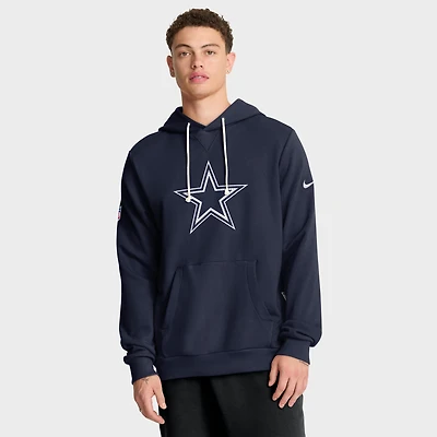 Men's Nike Navy Dallas Cowboys Sideline Standard Issue Initial Home Dri-FIT Hoodie