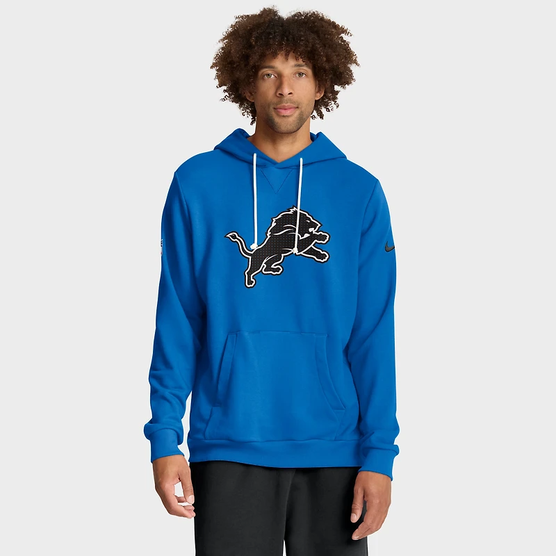 Men's Nike Blue Detroit Lions Sideline Standard Issue Initial Home Dri-FIT Hoodie