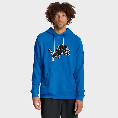 Men's Nike Blue Detroit Lions Sideline Standard Issue Initial Home Dri-FIT Hoodie