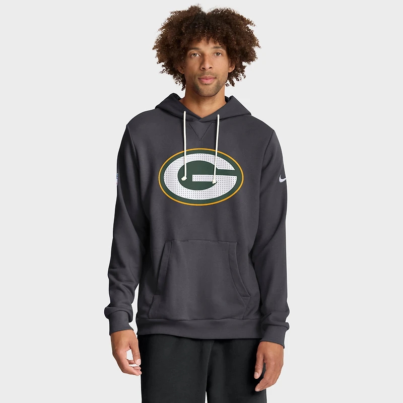 Men's Nike Anthracite Green Bay Packers Sideline Standard Issue Initial Home Dri-FIT Hoodie