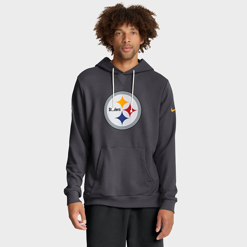 Men's Nike Anthracite Pittsburgh Steelers Sideline Standard Issue Initial Home Dri-FIT Hoodie