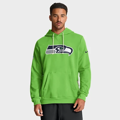 Men's Nike Neon Green Seattle Seahawks Sideline Standard Issue Initial Home Dri-FIT Hoodie