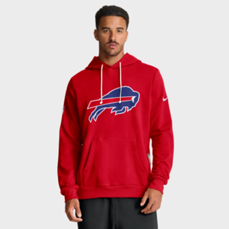 Men's Nike Red Buffalo Bills Sideline Standard Issue Initial Home Dri-FIT Hoodie