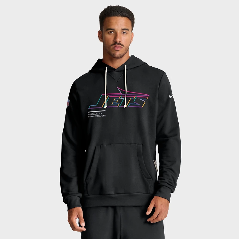 Men's Nike Black New York Jets 2025 NFL Crucial Catch Sideline Standard Issue Dri-FIT Hoodie