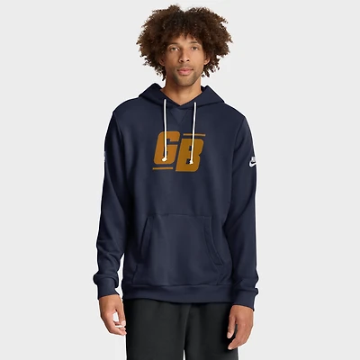 Men's Nike Navy Green Bay Packers The 1923 Classic Sideline Dri-FIT Pullover Hoodie