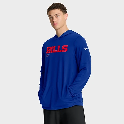 Men's Nike Royal Buffalo Bills Sideline Pure Fury Dri-FIT Long Sleeve Hoodie T-Shirt