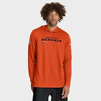 Men's Nike Orange Cincinnati Bengals Sideline Pure Fury Dri-FIT Long Sleeve Hooded T-Shirt