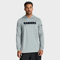 Men's Nike Silver Las Vegas Raiders Sideline Pure Fury Dri-FIT Long Sleeve Hoodie T-Shirt