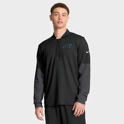 Men's Nike Black Carolina Panthers Sideline Dri-FIT Half-Zip Pullover