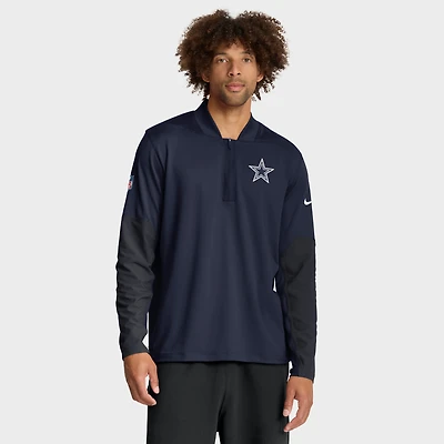 Men's Nike Navy Dallas Cowboys Sideline Dri-FIT Half-Zip Pullover