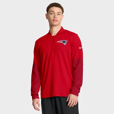 Men's Nike Red New England Patriots Sideline Dri-FIT Half-Zip Pullover