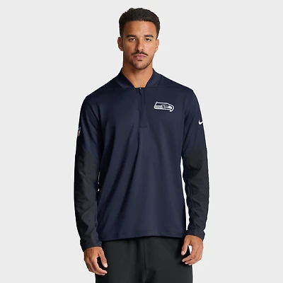 Men's Nike College Navy Seattle Seahawks Sideline Dri-FIT Half-Zip Pullover