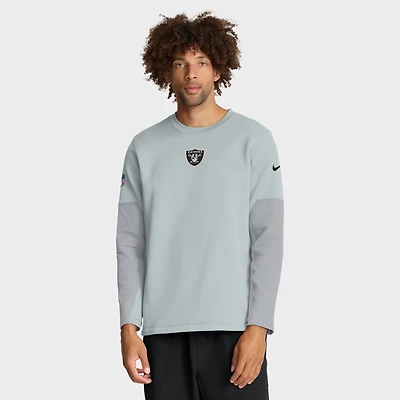 Men's Nike Silver Las Vegas Raiders Sideline Scripted to Win Performance Long Sleeve T-Shirt
