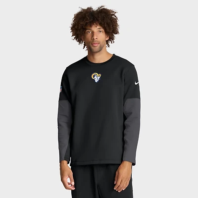 Men's Nike Black Los Angeles Rams Sideline Coach Therma-FIT Long Sleeve T-Shirt