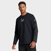 Men's Nike Navy Houston Texans Sideline Coach Therma-FIT Long Sleeve T-Shirt