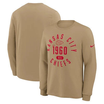 Men's Nike Tan Kansas City Chiefs Blitz Package Rewind Slub Dri-FIT Long Sleeve T-Shirt