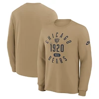 Men's Nike Tan Chicago Bears Blitz Package Rewind Slub Dri-FIT Long Sleeve T-Shirt