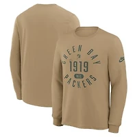Men's Nike Tan Green Bay Packers Blitz Package Rewind Slub Dri-FIT Long Sleeve T-Shirt