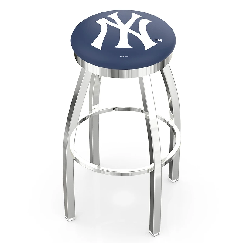 New York Yankees 25" Chrome Swivel Counter Stool