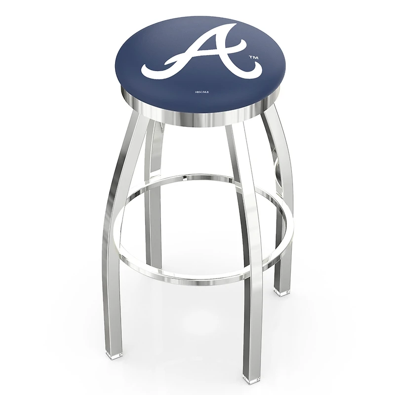 Atlanta Braves 25" Chrome Swivel Counter Stool