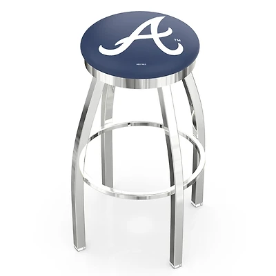 Atlanta Braves 25" Chrome Swivel Counter Stool