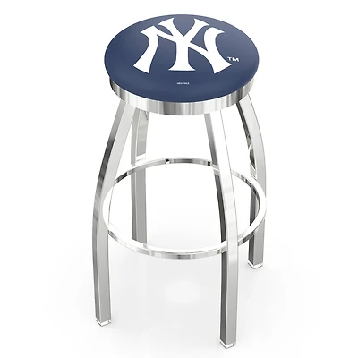 New York Yankees 36" Chrome Swivel Counter Stool