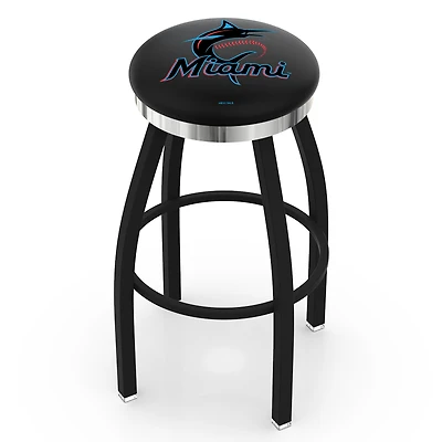 Miami Marlins 25" Swivel Counter Stool with Chrome Accent