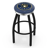 Milwaukee Brewers 25" Swivel Counter Stool with Chrome Accent