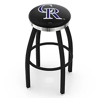 Colorado Rockies 25" Swivel Counter Stool with Chrome Accent