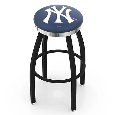 New York Yankees 25" Swivel Counter Stool with Chrome Accent