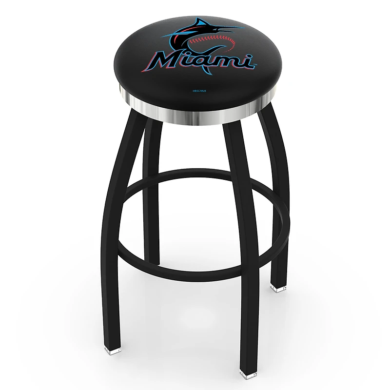Miami Marlins 30" Swivel Counter Stool with Chrome Accent