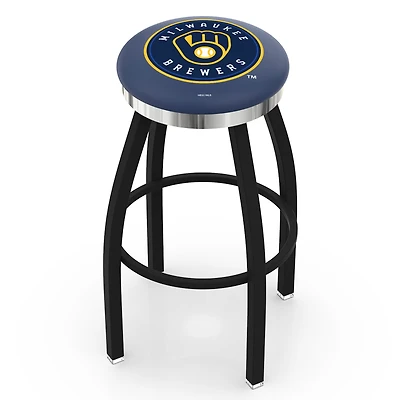 Milwaukee Brewers 36" Swivel Counter Stool with Chrome Accent
