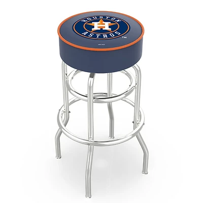 Houston Astros 25" Double Ring Chrome Swivel Counter Stool