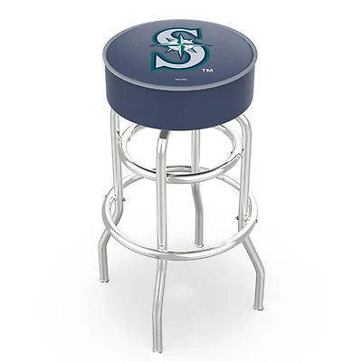 Seattle Mariners 25" Double Ring Chrome Swivel Counter Stool
