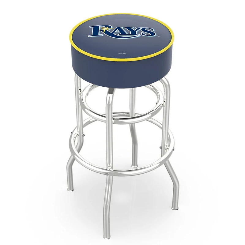 Tampa Bay Rays 25" Double Ring Chrome Swivel Counter Stool