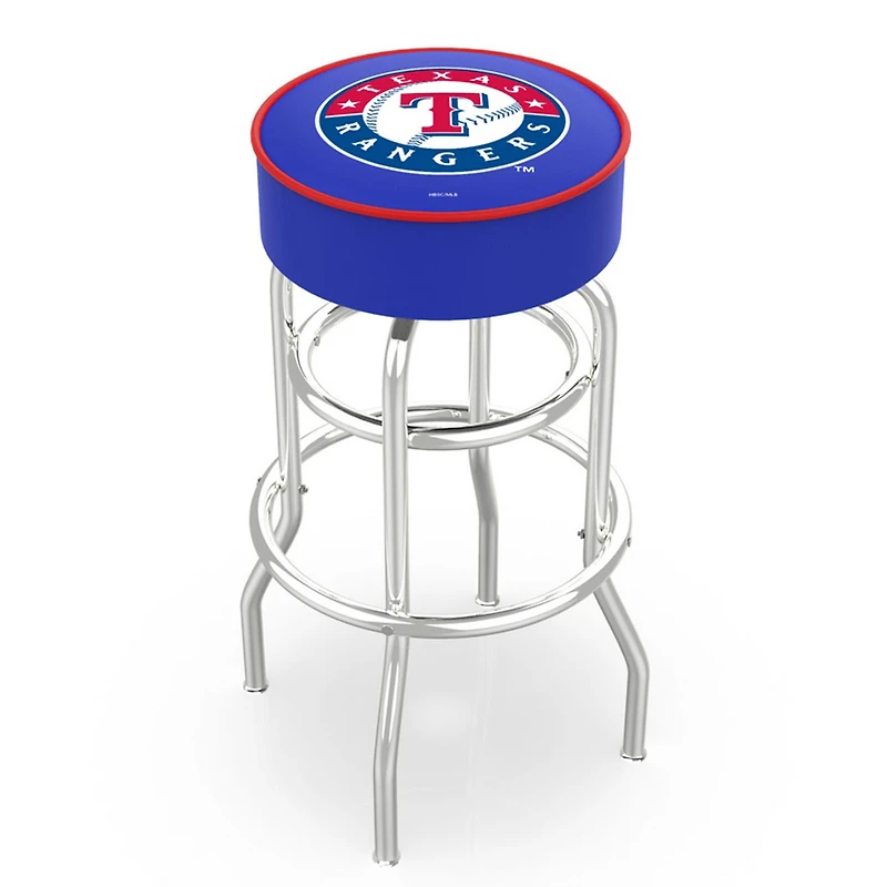 Texas Rangers 25" Double Ring Chrome Swivel Counter Stool