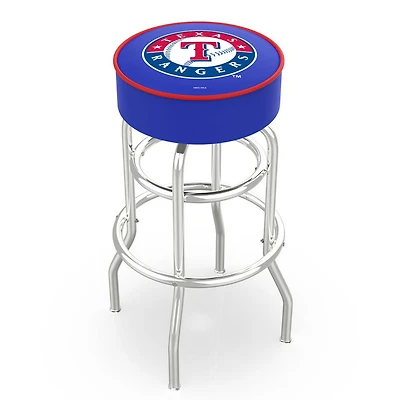 Texas Rangers 25" Double Ring Chrome Swivel Counter Stool