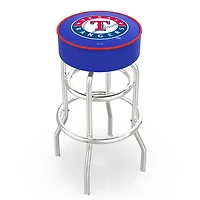 Texas Rangers 25" Double Ring Chrome Swivel Counter Stool