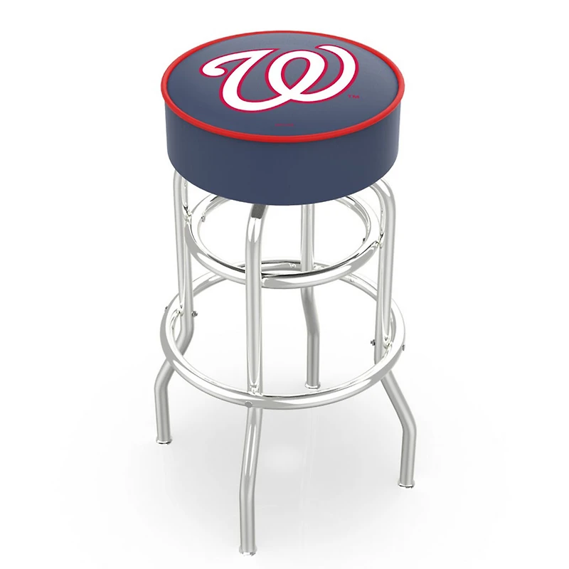 Washington Nationals 25" Double Ring Chrome Swivel Counter Stool