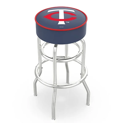 Minnesota Twins 25" Double Ring Chrome Swivel Counter Stool