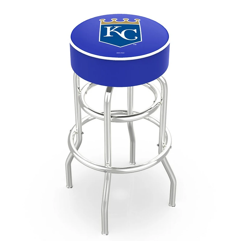 Kansas City Royals 25" Double Ring Chrome Swivel Counter Stool