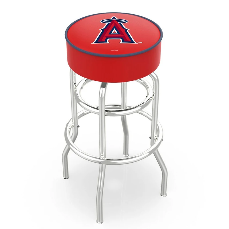 Los Angeles Angels 25" Double Ring Chrome Swivel Counter Stool