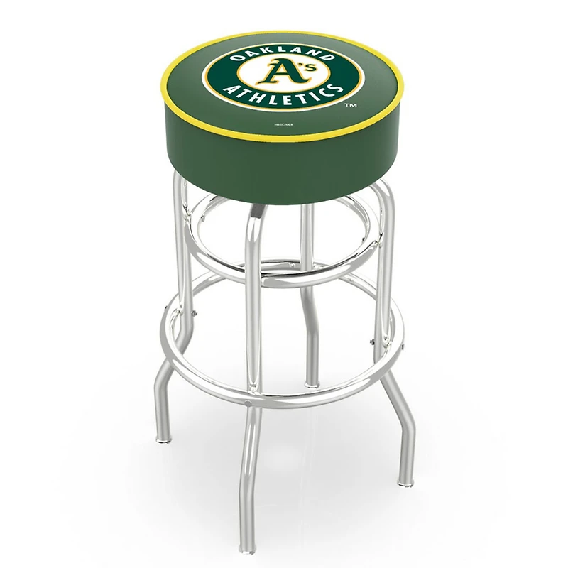 Athletics 25" Double Ring Chrome Swivel Counter Stool
