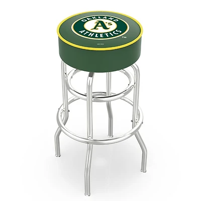Athletics 25" Double Ring Chrome Swivel Counter Stool