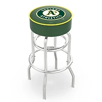 Athletics 25" Double Ring Chrome Swivel Counter Stool