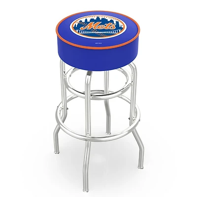New York Mets 25" Double Ring Chrome Swivel Counter Stool