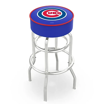 Chicago Cubs 25" Double Ring Chrome Swivel Counter Stool