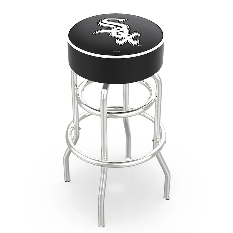 Chicago White Sox 25" Double Ring Chrome Swivel Counter Stool