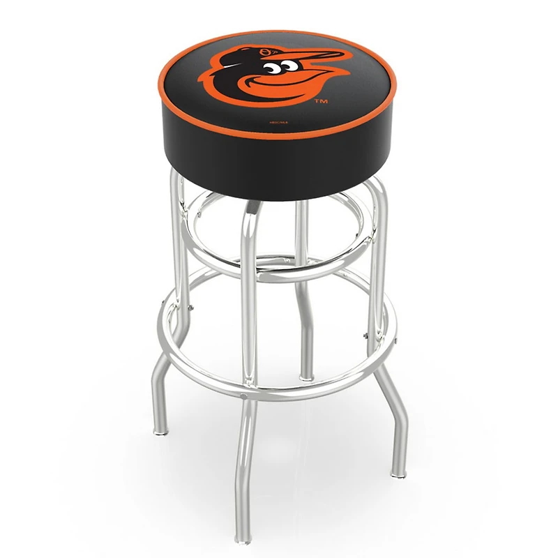 Baltimore Orioles 25" Double Ring Chrome Swivel Counter Stool