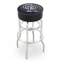 Colorado Rockies 25" Double Ring Chrome Swivel Counter Stool